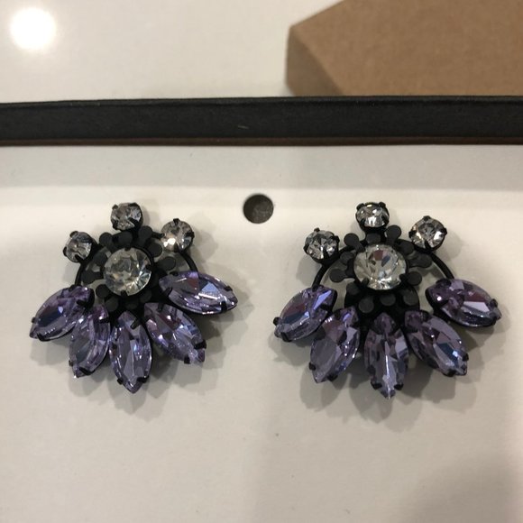 Banana Republic Amethyst colour pierced earrings - Picture 7 of 9